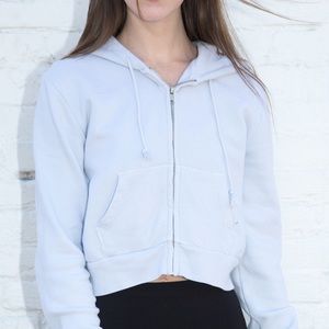 Brandy Melville Cropped Blue Zip Up